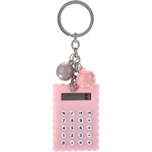 Mini calculatrice portable avec porte-cl&eacute;s,&eacute;l&eacute;gant et cr&eacute;atif porte-cl&eacute;s de style biscuit mignon - Neuf