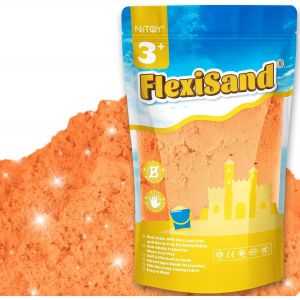 ERYI-Flexisand Sable De Jeu, 1 Kg, Ne Sèche Jamais - Pour Enfants De 3 Ans Et Plus - Recharge En Vrac Pour Jouets Sensoriels - Idéal Pour Façonner, Presser Et Mouler - Orange - Neuf