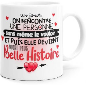 Eryi-Mug Amour Belle Histoire Tasse Message Humour Drôle Idée Cadeau Original Pour Ami Couple Amoureux Collègue Mari Femme Homme Copain Copine Anniversaire St Valentin Noël. - Neuf