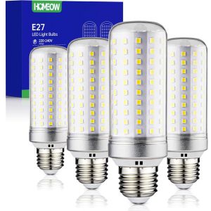Ampoule E27 Led Blanc Froid 6000k,25w 2500lm,Équivalent 200w Lampe Halogène,Économie D'énergie Intérieur Led E27 Maïs,Non Dimmable,Ac 220-240v,Lot De 4 - Neuf