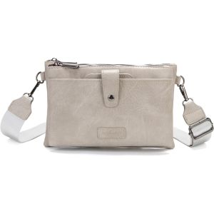 RFCBC-Sac à bandoulière vintage en cuir pour femme, sac à bandoulière convertible élégant avec emplacements pour cartes amovibles - Neuf