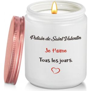 Cadeau Saint Valentin Femme Homme-Amour Bougie Parfum&eacute;es Lavande Id&eacute;e Je t'aime Cadeaux ST Valentin Amoureux Anniversaire pour Homme Femme Couple Mari Copain Copine - Neuf