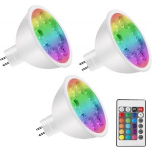 Gu5.3 Led Rgbw, Ampoule 12v Led Lampe Mr16 Changement De Couleur, 4w Gu5.3 Rgbw Base Bi-Broches, Blanc Chaud + 15 Multicolore Pour L¿Éclairage Paysager (3 Ampoules Avec Télécommand[Amp743098] - Neuf