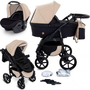 Asfasfq-Gagadumi Boston Combinée 3 En 1 Poussette Nacelle Siège-Auto Avec Tous Les Accessoires Landau Certificat Tüv Fait Dans L'ue (B4-Nevada)¿ - Neuf