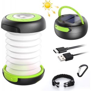 Wqd-Lampe Lanterne Camping Solaire Pliante Rechargeable 2 En 1 Extérieur Pliante De Poche Télescopique Câble Usb Batterie 3 Luminosité 800mah Durée Max 12h Pour Randonnée Bivouac¿ - Neuf