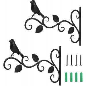 Mevronisshop-Supports De Panier &Agrave; Suspendre Pour Ext&eacute;rieur, Crochets D&eacute;coratifs En M&eacute;tal Pour Plantes Suspendues, Mangeoires &Agrave; Oiseaux, Lanternes, 20 * 30cm(Noir) - Neuf