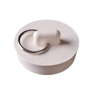 Lot de 6 bouchons de vidange en caoutchouc avec anneau de traction pour baignoire, cuisine, salle de bain et buanderie, 6 tailles différentes, blanc - Neuf