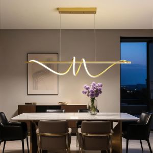 SUBZONAL-Suspension Moderne En Spirale Luminaire De 100cm, Luminaire Avec Fonction De Mémoire, Suspension De Plafond Réglable En Hauteur De 150cm Télécommande, Adaptée Pour Les Restaurants, Les Espac - Neuf