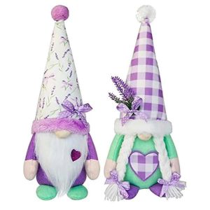 Printemps Lavande Gnomes Peluche Scandinave Tomte Poup&eacute;e Gnomes Fleur,Jardin Ferme Cuisine D&eacute;cor - Neuf