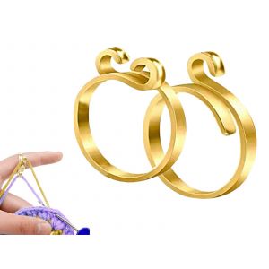 Anneau Guide-Fil R&eacute;glable Pour Crochet - 2 Pi&egrave;ces, Dor&eacute; - Neuf