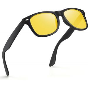Kalanka-Lunettes Conduite De Nuit Polaris&eacute;es Lunette Vision Nocturne Pour Hommes Et Femmes Ultral&eacute;g&egrave;res R&eacute;tro Jaune Anti-&Eacute;blouissement Unisexes Noir Lunette De Nuit - Neuf