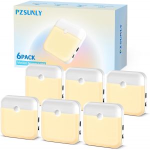 Veilleuse Detecteur De Mouvement, 6 Pièces Lampe Led Rechargeable 3000k Lumière Chaude, Lampe Detecteur De Mouvement Interieur Pour Escaliers, Couloir, Chambre D'enfants, Cuisine - Neuf