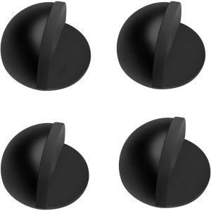 (Noir) Lot De 4 Butées De Porte Et Pare-Chocs Avec Semelle En Caoutchouc, Bloc De Porte Adhésif Pour Protéger Portes, Murs Et Meubles - Neuf