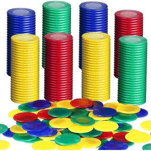 400 Pi&egrave;ces Jetons De Poker En Plastique,4 Couleurs Jetons De Bingo,De Jetons De Poker En Plastique,Jeton De Jeu Pour Jetons De Comptage Pour Jetons De Comptage Pour Enfants(22mm) - Neuf
