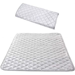 Mevronisshop-Nappe De Repassage Isolante Couverture De Repassage &Agrave; La Vapeur Coton Tapis De Repassage Sur Table Portable Pour Lave-Linge S&egrave;che-Linge Voyager La Maison Argent 48 * 85 Cm - Neuf