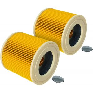 2X Filtre Plissé Compatible Avec Kärcher A 2003, A 2004, A 2024 Pt, A 2054 Me, A 2101, A 2204, A 2204 Af, A 2206 X Aspirateur - Jaune[SSE7114260] - Neuf