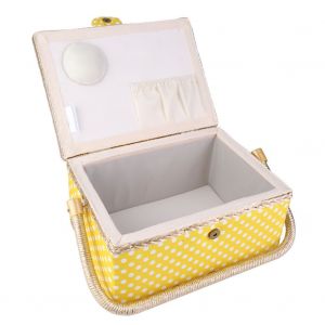 Panier a couture fait main, boite de rangement pour aiguilles et fils, tissu domestique, organisateur a rabat - Neuf
