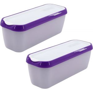 Kal-Lot De 2 Pots À Glace, Contenants Réutilisables De 1,5 L Pour Glaces Maison Avec Couvercles En Silicone Pour Congélateur, Pour Glaces, Sorbets Et Yaourts Maison - Neuf