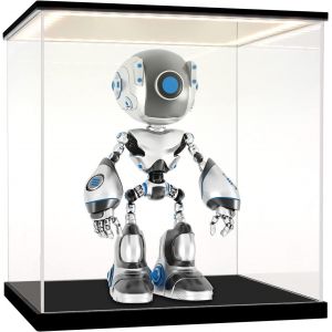Sansh-Vitrine Pour Collection, Boite Acrylique Transparent, Vitrine Voiture Miniature, Vitrine Exposition Vitrine Acrylique Pour Figurine, Miniature, Avec Éclairage Led (10x10x10 Cm) - Neuf