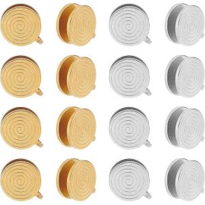 Kal-6 Paire 2 Couleurs Boucles D'oreilles &Agrave; Pression Pour Ch&eacute;lo&iuml;des Acier Inoxydable Boucles D'oreilles &Agrave; Clip Punk Boucles D'oreilles &Agrave; Compression En Spirale Boucles D'oreilles Pour Femme - Neuf