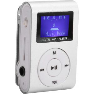 KALANKA-Lecteur Mp3, Mini Lecteur de Musique Portable à écran LCD, supportant jusqu'à 32GB, Lecteur de Musique Mp3 à Clip avec écouteurs pour Les Enfants (Argent) - Neuf
