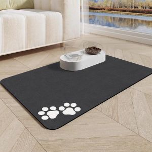 Tapis De Gamelle Pour Chien Et Chat-Antidérapant-Super Absorbant-Séchage Rapide-Pour Animaux De Compagnie-60 X 40 Cm.[X247] - Neuf