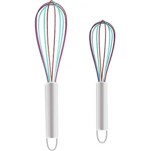 Ensemble De Fouets, Fouet Ballon En Silicone Coloré, Fouet À Main En Fil De Fer, Fouet De Cuisine, Mini Fouet En Silicone - Neuf