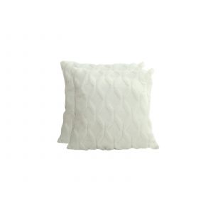 Lot De 2 Housses De Coussin G&eacute;om&eacute;triques 3d Blanches 45x45cm - Neuf