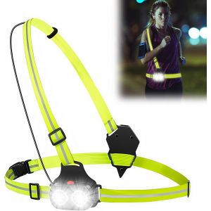 Acdsgd-Lumi&egrave;re De Course Avec R&eacute;flecteurs, Lampe De Poitrine Rechargeable Usb, Lampe De Course Usb, Gilet De S&eacute;curit&eacute; Led 350 Lumens, Gilet De S&eacute;curit&eacute; 2 Modes, Gilet De S&eacute;curit&eacute; Rechargeable Pour Coureurs - Neuf