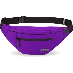 KALANKA-Grand Sac Banane pour Femme et Homme, Sac Banane avec Prise Casque et 4 Poches zippées, Ceinture réglable pour Le Cyclisme, la Course, Le Jogging, Les Voyages, l'extérieur - Neuf