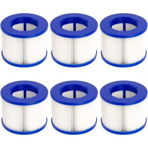 6 pièces de Remplacement de Filtre de Type VI Compatible avec GYMAX Le Spa,pour la Plupart des spas,Filtre de Piscine Gonflable - Neuf