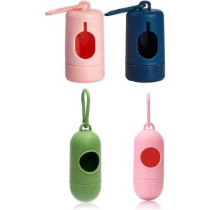 Letnerny-4 Pcs Distributeur De Sac À Crottes Pour Chien, Outdoor Accessoires Pour Chiens, Distributeur De Sacs À Déjections, Avec Crochet De Montagne, Pour Chaton Chiot, Extérieur, Jouer - Neuf