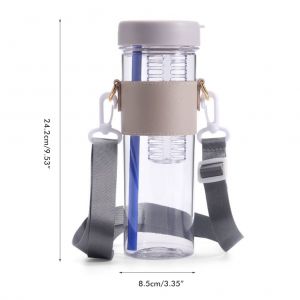 Bouteille D'eau Avec Paille, Grande Carafe Portable Avec Bandouliere Reglable Pour Fitness, Gym, Camping, Sports, Voyage - Neuf