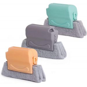 Brosse de nettoyage de rainure de fenêtre,outil de nettoyage de crevasses de porte et de glissière de fenêtre,outil de nettoyage de crevasses à main3 pièces beige,gris,bleu - Neuf