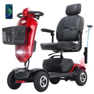 Scooter De Mobilit&eacute; Sweetrich Max Plus - Moteur 300w - Batterie 24v 20ah - Autonomie 25km - Pneus 9 Pouces - Vitesse 6km/H - Rouge - Neuf