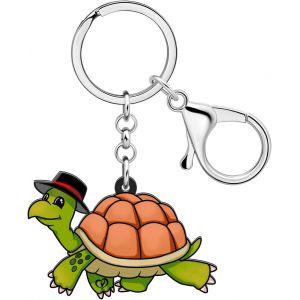 Kal-Porte-Clés Tortue De Mer En Acrylique Porte-Monnaie Porte-Clés Voiture Animaux Marins Bijoux Tortue De Mer Cadeaux Pour Femme Filles Charms D'été - Neuf