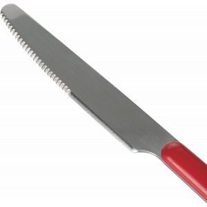 Galileo Lot De 24 Couverts En Acier Inoxydable,Poign&eacute;e Rouge,Brio Sibilla - Neuf