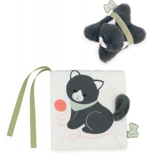 SUBZONAL-Livre Imagier - Chat Chamallow &agrave; la Maison + Mini Doudou - Livre de D&eacute;couverte Visuelle - Multicolore - 14cm - D&egrave;s la Naissance - K224013 - Neuf