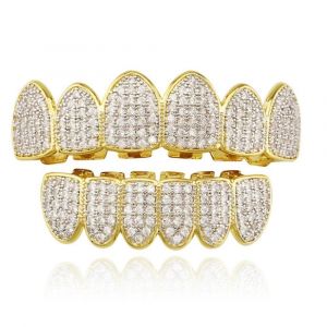 Bretelles Hip-Hop Tendance Plaquées Or 18 Carats Pour Hommes Et Femmes - Accessoires Dentaires Élégants En Cuivre Pour Fêtes Et Festivals - Neuf