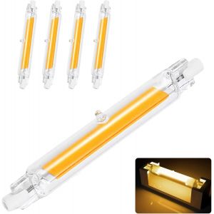 Ampoules R7s Led 118mm,Ampoule Led Dimmable,Led R7s 118mm 20w Équivalent À Ampoule Halogène 118mm 200w,Sans Scintillement,Blanc Chaud 3000k 2000lm,Ac 220-240v,Éclairage À Faisceau 360°,Lot De 4[J19] - Neuf