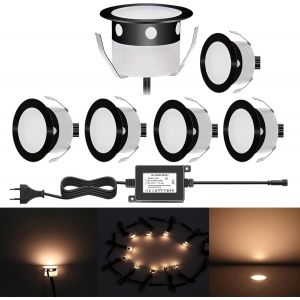 Qaca Spots Led Eclairage,Encastrable Extérieur Ip67 Acier Inoxydable Noir- Spots À Encastrer Pour Terrasse Bois Plafond 0,6w Dc12v Lumière Spot Led Lampe Extérieur [ (Bleu, 10 Kit) - Neuf