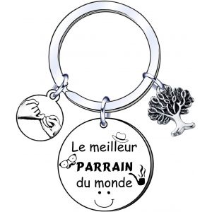Kal-Cadeaux Parrain Porte Cl&eacute;s Parrain Homme Meilleur Parrain - Bijoux Parrain - Cadeau Bapt&ecirc;me - Annonce Grossesse - Demande Futur Parrain - Cadeau No&euml;l, Anniversaire Parrain - Porte-Clefs - Neuf