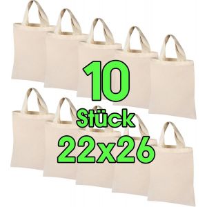 Sac En Coton 10 Pièces 22x26 Cm Petit Jute Sac De Pharmacie Naturel, Fourre-Tout, Pochette, Cadeau, Sac En Tissu Certifié Öko-Tex®, Pour Médicaments Pour Peinture Et Impression - Neuf