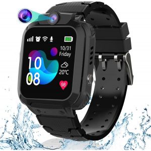 Gps Montre Enfants,Montre Intelligente Enfant Lbs Fille Garçon Téléphone Sos Voice Chat Appel Réciproque Écran Tactile Étanche Étudiants, Enfant Jouets Éducatifs 4-12Ys - Neuf
