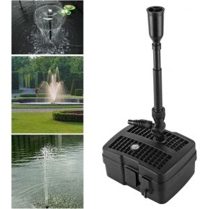 Mevronisshop-Pompe De Bassin 4 En 1 Avec Filtre, Filtre Uv 5 W, 1000 L/H, Avec Câble D'alimentation De 10 M Pour Fontaine Et Jardin - Neuf