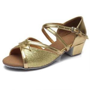 Chaussures De Danse Latine-Talon Bas Fond Souple Pour Filles Et Femmes-25 Or Or,25 - Neuf