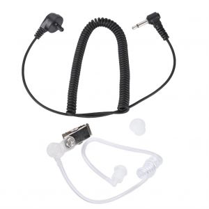 ecouteurs talkie-walkie 3,5 mm incurves a conduit d'air pour haut-parleur et microphone - Neuf
