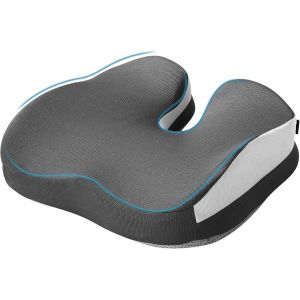 Coussin Coccyx,Coussin Chaise Bureau,Coussin De Siège Ergonomique Mémoire De Forme,Pour Coccyx Et Sciatique,Bureau,Voiture,Soulagement Douleur Dos Et Hanches (Gris) - Neuf