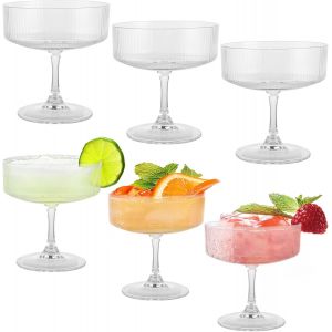 Lot De 6 Verres &Agrave; Champagne Vintage Art Deco Coup&eacute;,200 Ml,Verres &Agrave; Champagne,Verres &Agrave; Expresso,Verres &Agrave; Cocktail,Verres &Agrave; Long Drink,Verres &Agrave; Vin Rouge En Cristal Et Verres &Agrave; Vin Blancs - Neuf