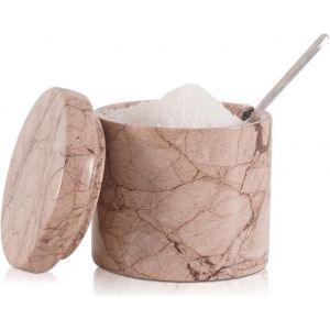 Sjzg-Marinara Sali&egrave;re En Marbre Avec Couvercle Et Cuill&egrave;re 7,6 Cm Faite &Agrave; La Main Pour Le Rangement De La Cuisine U2013 Support De Sel Floconneux, Sucrier D&eacute;coratif Et Petits R&eacute;cipients - Neuf